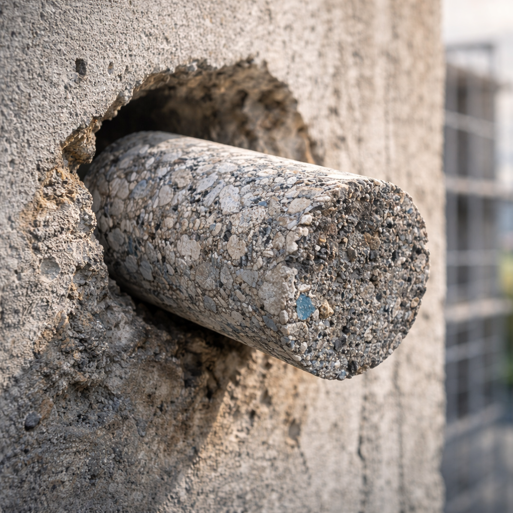 Carote cilindriche in calcestruzzo